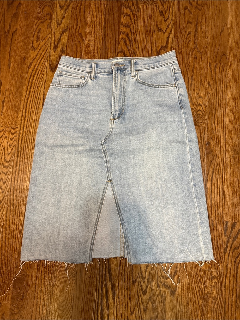 Joe's Jeans Light Blue High-Rise Denim Skirt